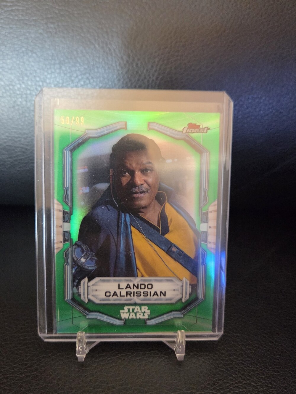 Topps Finest Star Wars Lando Calrissian Green Parallel Refractor Card #50/99